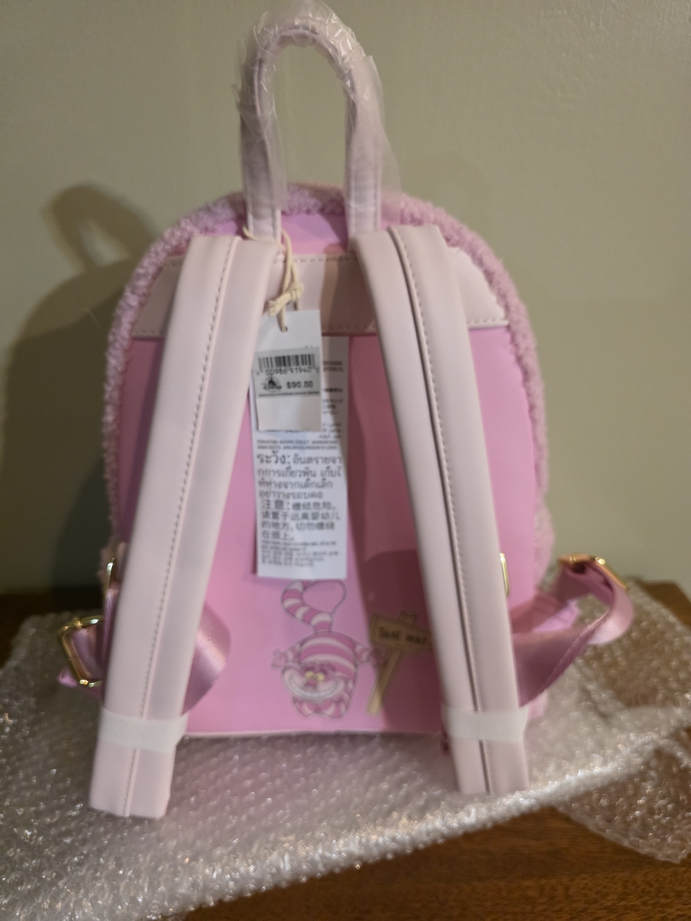 Disney Pink Cheshire Cat Kids Mini Backpack with Headband - Picture 4 of 8